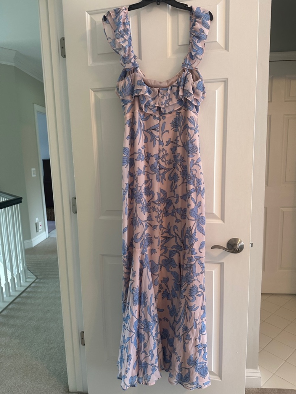 Lulu’s - Blush Floral Print Off-the-Shoulder Maxi Dress - Picture 3 of 12